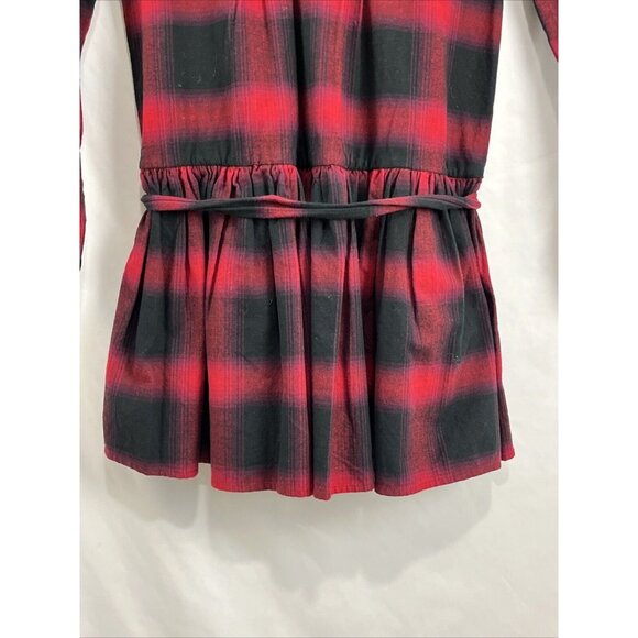 Ralph Lauren Plaid Flannel Dress Girls Size 16 Grunge Gorpcore - Picture 2 of 11